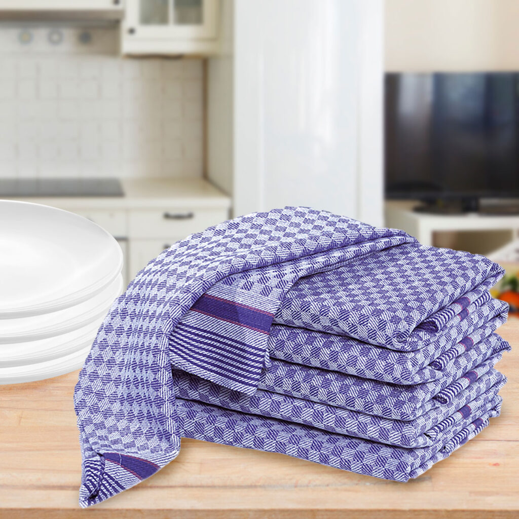 20er-Set Grubentücher, blau-grau, Geschirrtücher 45 x 90 cm