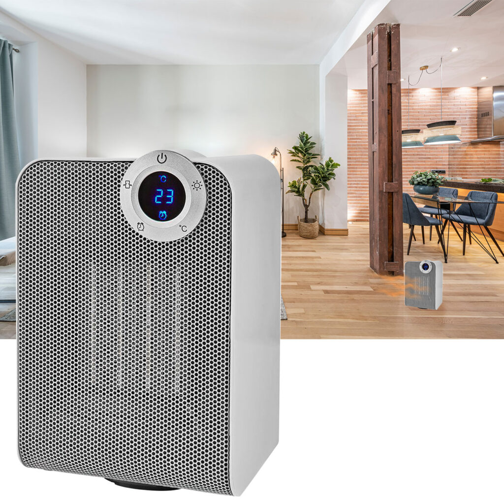 Smarter Keramik PTC Heizlüfter, grau, WLAN Keramik Heizgerät, 1800 W