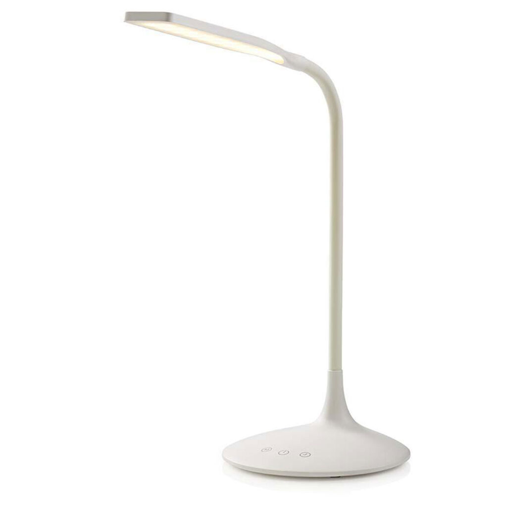 LED-Schreibtischlampe mit 3 Leuchtmodi und Lithiumionen-Akku, weiss