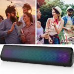 Bluetooth Lautsprecher, Soundbar, RGB-Beleuchtung, 6 Std. Spielzeit, Mikrofon, TWS, 18 W