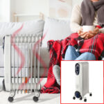 Mobiler Öl Radiator, 9 Rippen, Heizkörper, 800, 1200, 2000 W