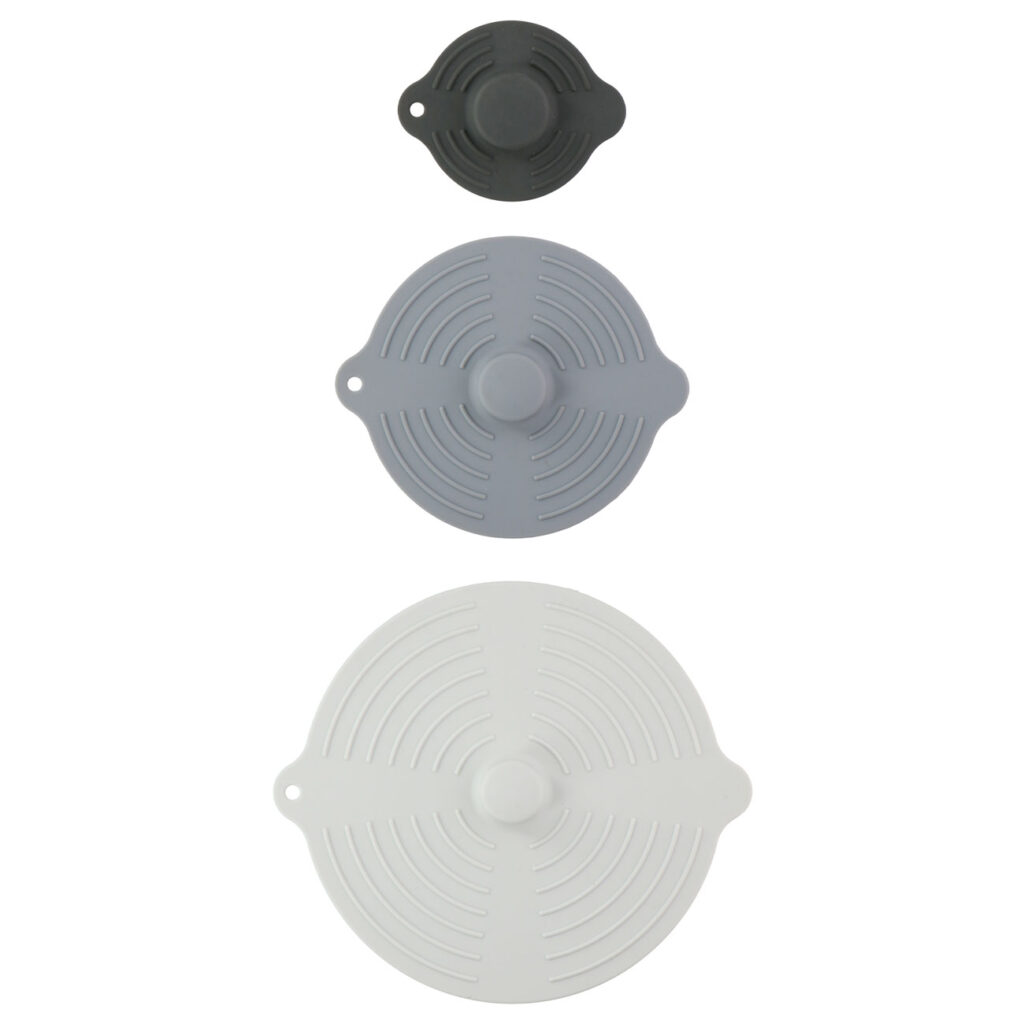 Silikondeckel, 3er Set, dehnbar, unterschiedliche Grössen, mehrfarbig