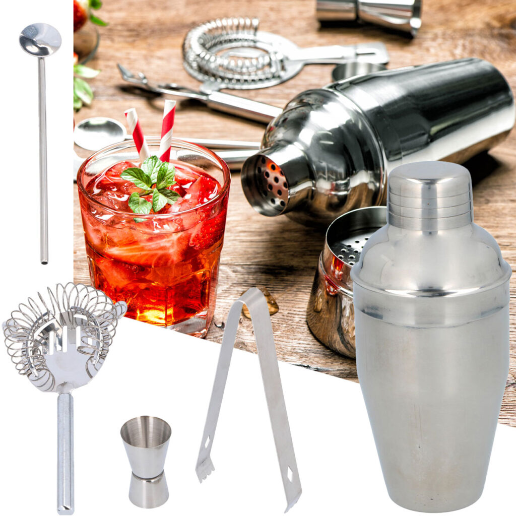 Cocktailshaker-Set aus Edelstahl, 5-teilig, 350 ml
