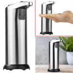 Seifen- und Desinfektionsmittelspender, automatisch, Edelstahl, 220 ml