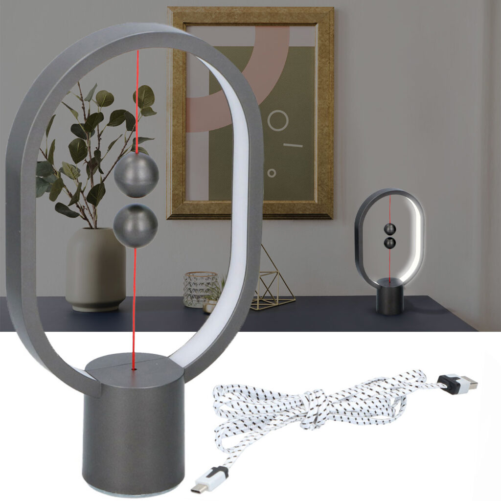 Tischleuchte, LED, magnetisch-elliptische Balance-Lampe, USB-C, 5V, 4 W