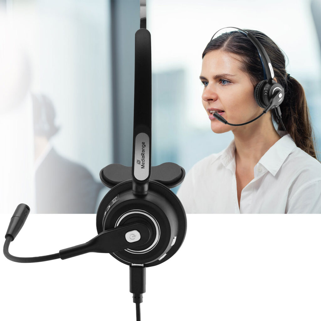 Mono-Headset, kabellos, mit Mikrofon, Bluetooth, schwarz