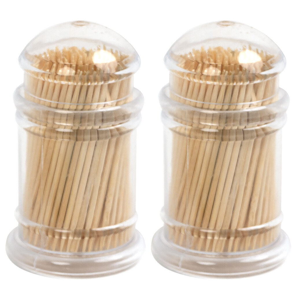 Cocktailspiesse aus Bambus, 2x 200 Stk., Zahnstocher in Box