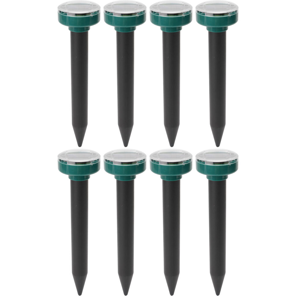 8er-Set Maulwurf- und Wühlmaus-Verteiber, Erdspiesse, solarbetrieben, IP44 8er-Set Maulwurf- und Wühlmaus-Verteiber, Erdspiesse, solarbetrieben, IP44
