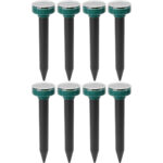 8er-Set Maulwurf- und Wühlmaus-Verteiber, Erdspiesse, solarbetrieben, IP44