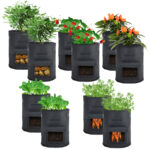 Pflanzen-Wachstumssäcke, 10er-Set, mit Tragegriffen und Sichtfenster, je 10 l