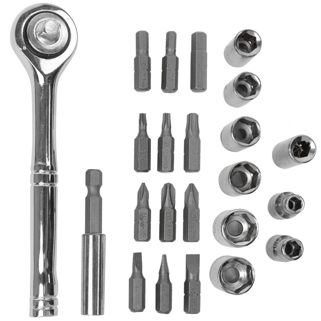 Steckschlüssel- und Bitsatz, 23-teilig Steckschlüssel- und Bitsatz, 23-teilig