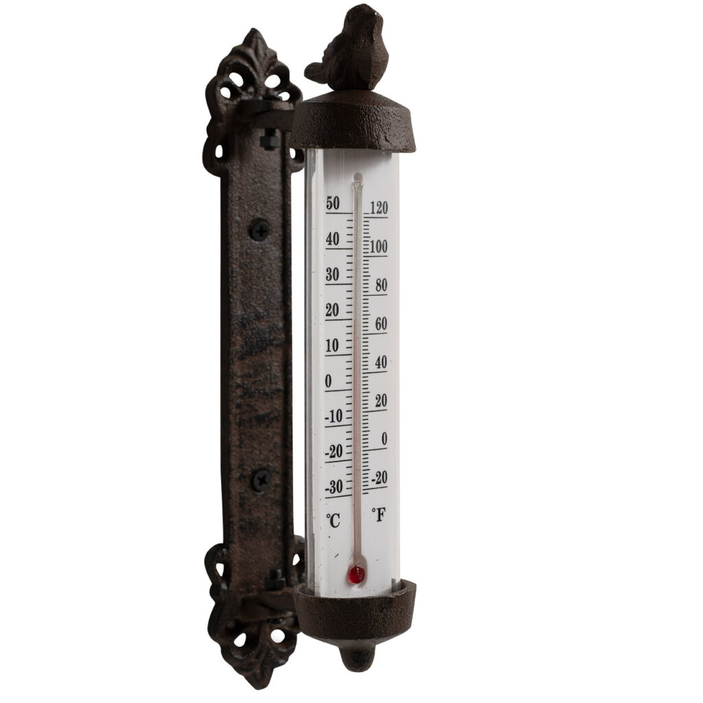 Garten-Thermometer zur Wandmontage, mit Vogel, drehbar