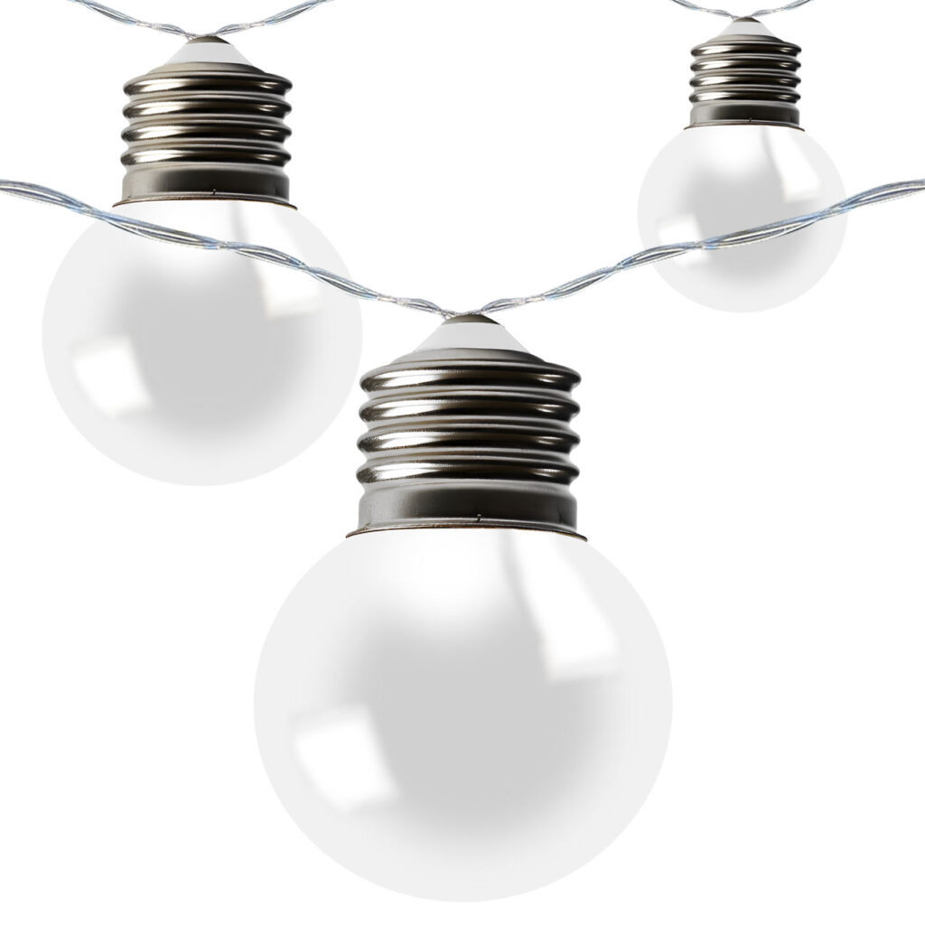 LED-Lichterkette mit 20 LEDs in Glühbirnenform, solarbetrieben, 3,8 Meter