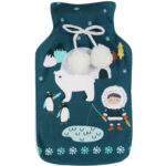 Wärmflasche, mit buntem Iglu-Bezug, Fleece, 21 x 34 cm