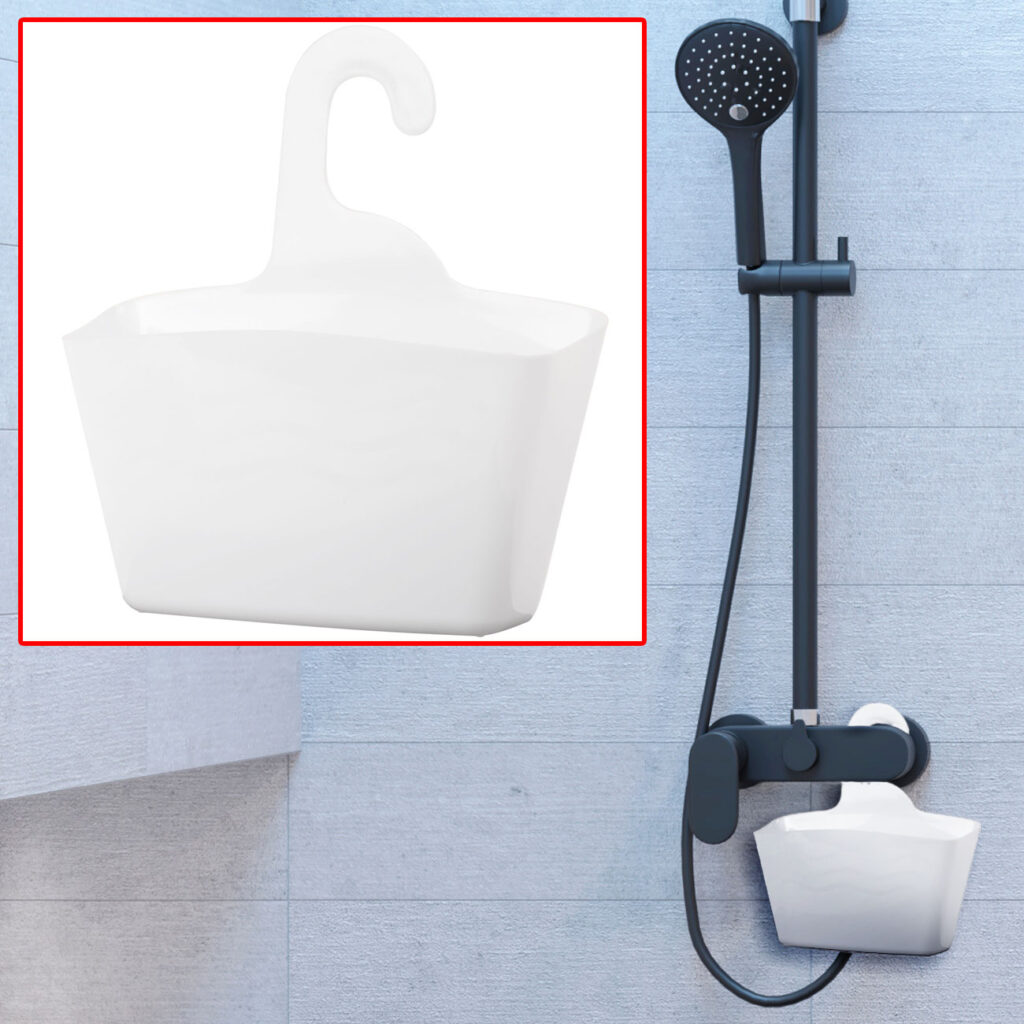 Duschkorb, weiss zum Aufhängen, 23,5 x 8,5 x 25,5 cm