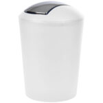 Abfalleimer mit Schwingdeckel, weiss, Kosmetikeimer, 5,6 L