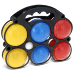 Boule Spiel, 6 Kugeln, Zielkugel und Trage, bunt