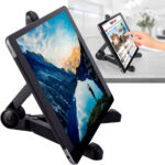 Kompakter Tablet-Halter, einstellbarer Winkel, schwarz