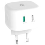 USB-C-GaN, 45W, 2 Port Netzladegerät, Schnellladefunktion, weiss USB-C-GaN, 45W, 2 Port Netzladegerät, Schnellladefunktion, weiss