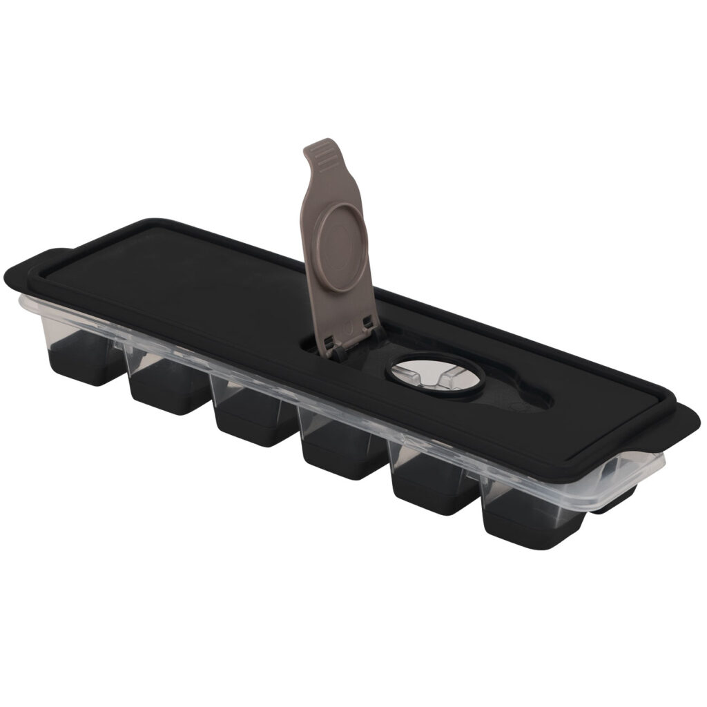 Eiswürfelform mit Deckel und Silikonboden, 25 x 8,5 x 4 cm