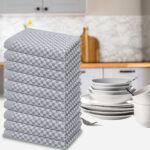 10er-Set Grubentücher, grau, Geschirrtücher 50 x 70 cm