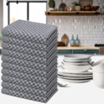 10er-Set Grubentücher, schwarz, Geschirrtücher 50 x 70 cm