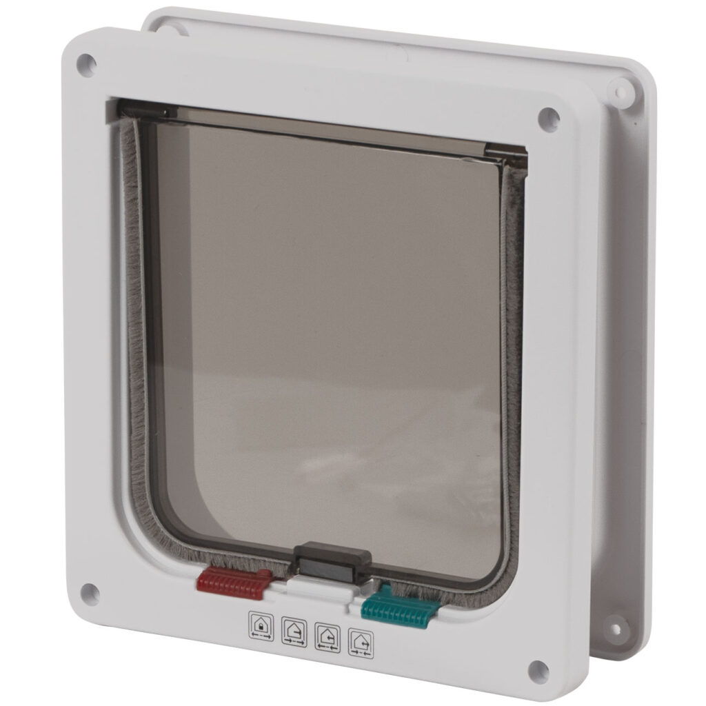 Haustierklappe, weiss, für Katzen und kleine Hunde