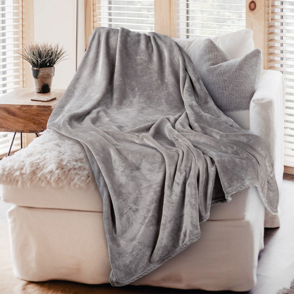 Kuscheldecke M, hellgrau, Couchdecke, 150 x 200 cm