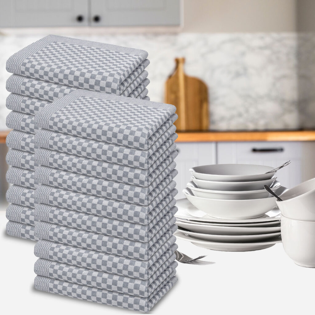 20er-Set Grubentücher, grau, Geschirrtücher 50 x 70 cm