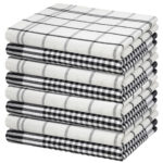 8er-Set Geschirrtücher, schwarz-weiss, 100% Baumwolle, 70 x 50 cm