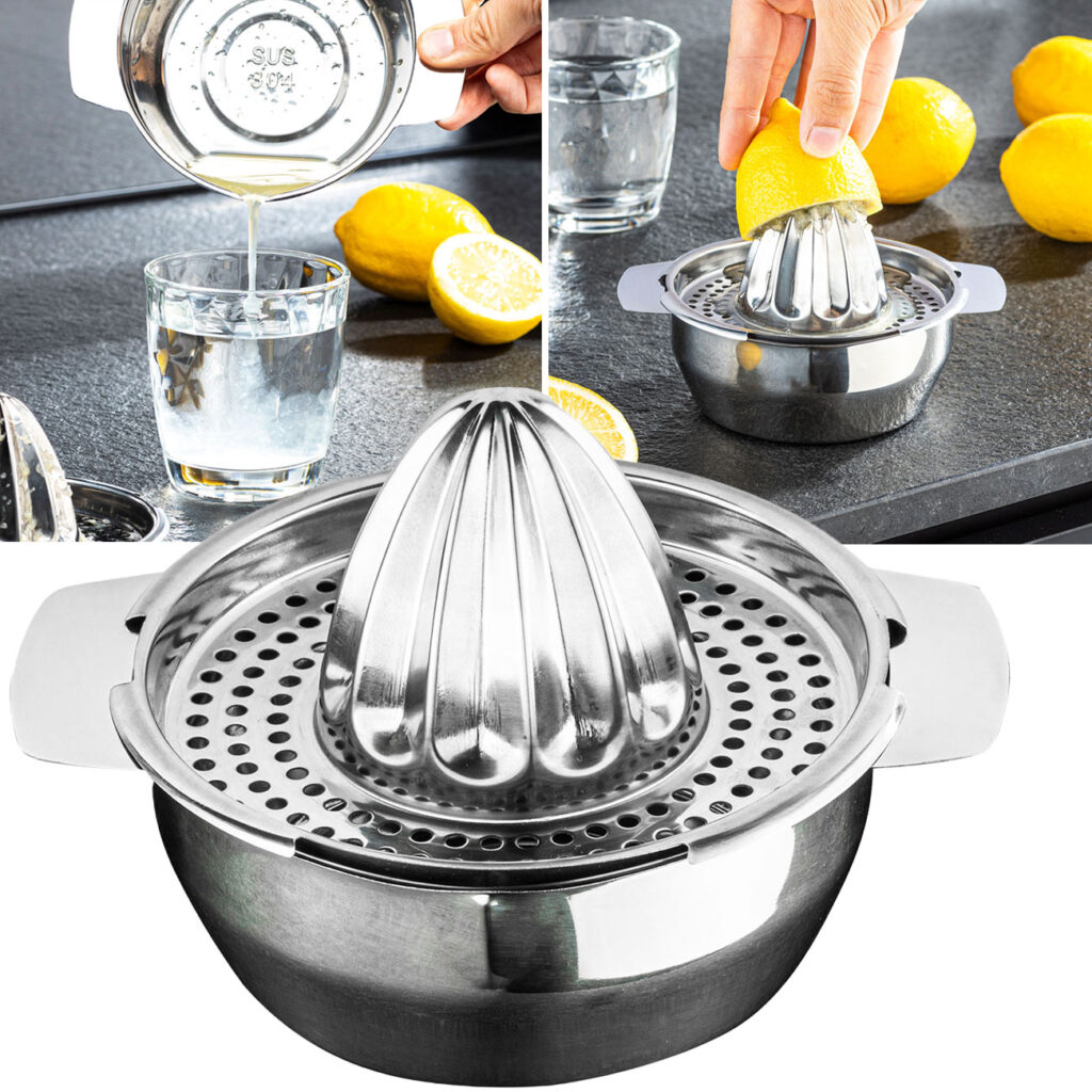 Zitronenpresse, manuell, aus Edelstahl Zitronenpresse, manuell, aus Edelstahl