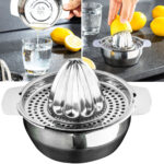 Zitronenpresse, manuell, aus Edelstahl