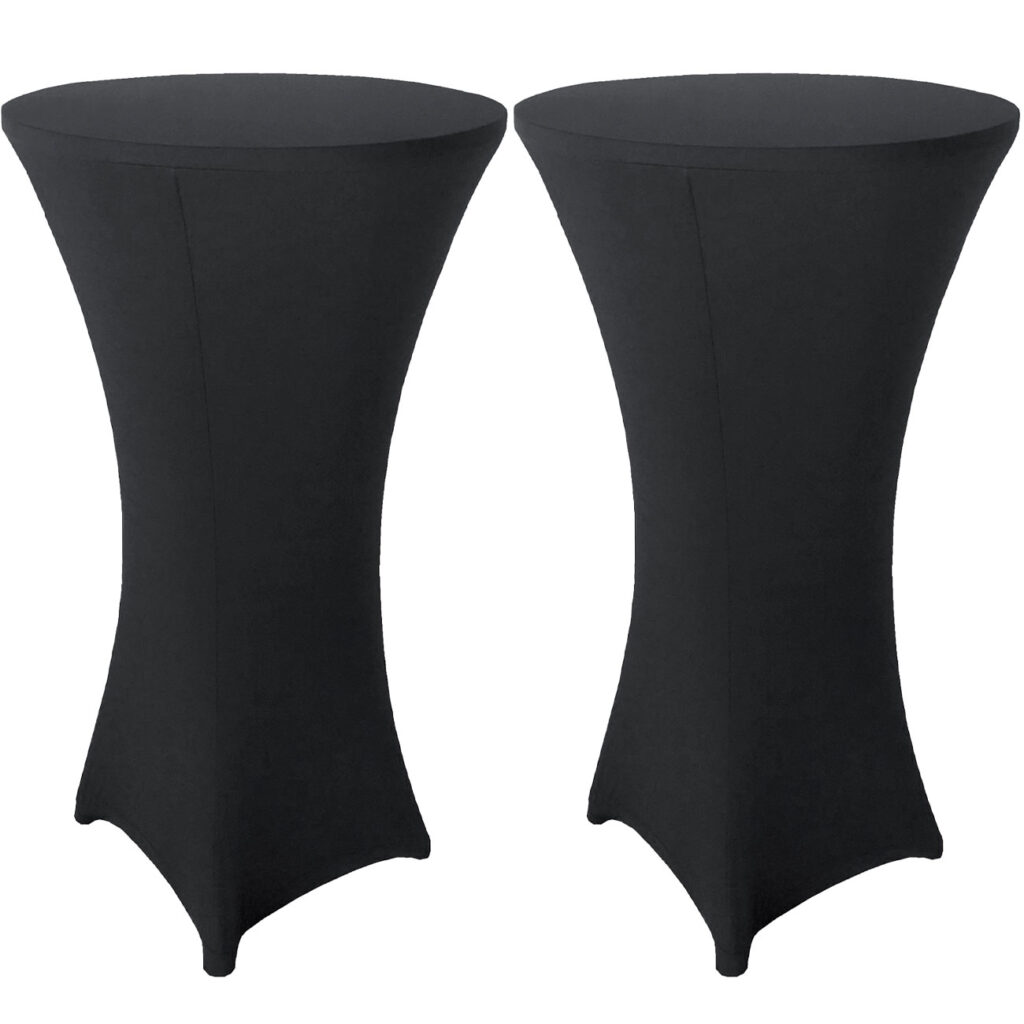 2er-Set Stehtischhusse, schwarz für Tische bis 110cm, Ø 80cm