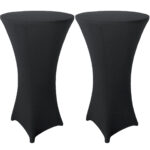 2er-Set Stehtischhusse, schwarz für Tische bis 110cm, Ø 80cm