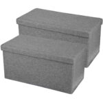 2er-Set Faltbare Sitztruhe für 2 Personen, grau