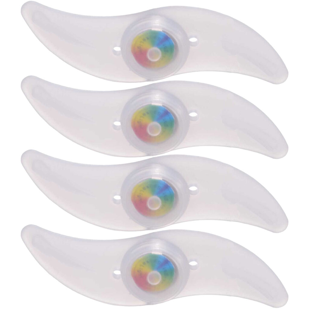 4er-Set Velo Speichenlicht aus Silikon mit Farbwechsel in 4 Farben