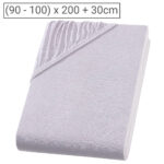 Einzelbett Premium Qualitäts-Jersey Fixleintuch, 100% Baumwolle, silber, 90 x 200 cm