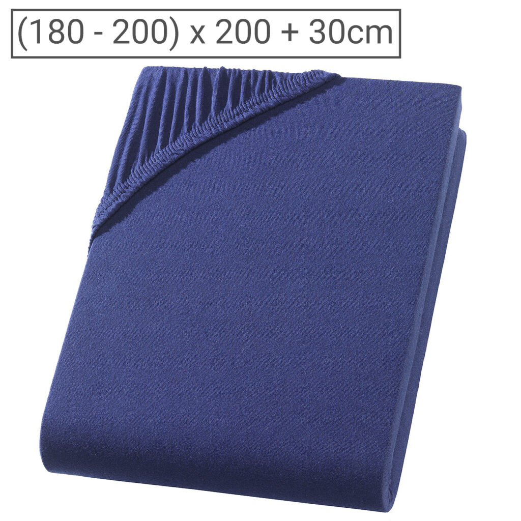 Übergrösse Premium Qualitäts-Jersey Fixleintuch, 100% Baumwolle, marine, 200 x 200 cm