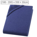 Übergrösse Premium Qualitäts-Jersey Fixleintuch, 100% Baumwolle, marine, 200 x 200 cm