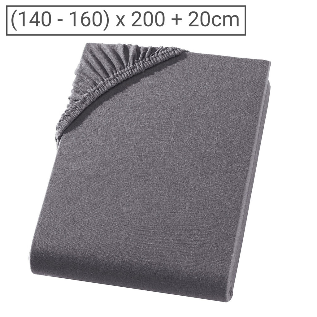 Topper Premium Qualitäts-Jersey Fixleintuch, 100% Baumwolle, anthrazit, 160 x 200 cm