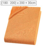 Übergrösse Qualitäts-Jersey Fixleintuch, 100% Baumwolle, orange, 200 x 200 cm