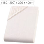 Übergrösse/Überlänge Qualitäts-Jersey Fixleintuch, 100% Baumwolle, natur, 200 x 220 cm