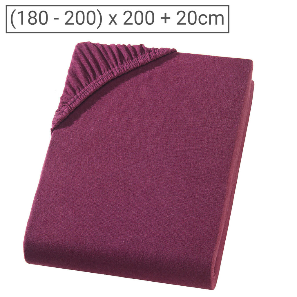 Boxspringbett-Topper Übergrösse Qualitäts-Jersey Fixleintuch, bordeaux, 200 x 200 cm