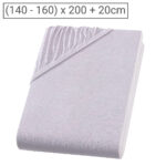 Boxspringbett-Topper Doppelbett Qualitäts-Jersey Fixleintuch, silber, 160 x 200 cm