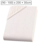 Einzelbett Premium Qualitäts-Jersey Fixleintuch, 100% Baumwolle, natur, 90 x 200 cm