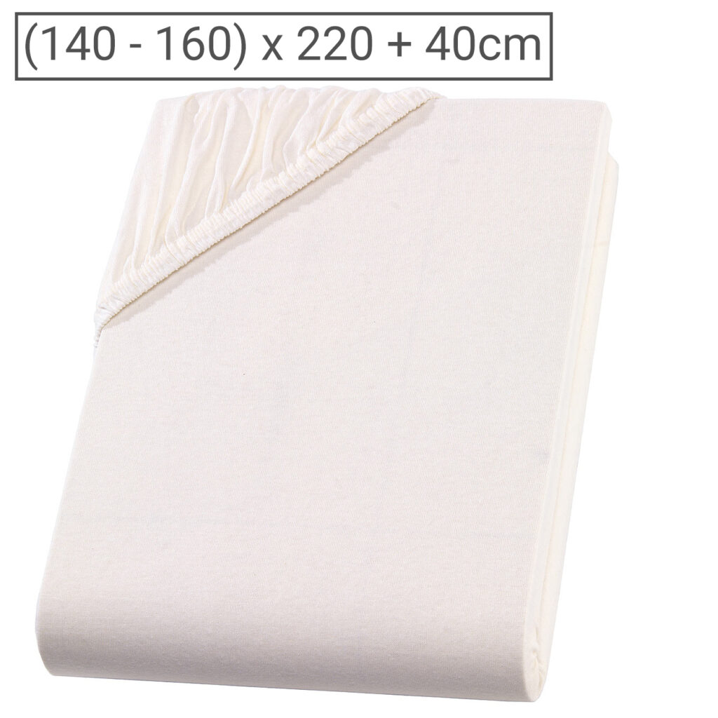 Wasser-/Boxspringbett Premium Qualitäts-Jersey Fixleintuch, natur, 160 x 220 cm