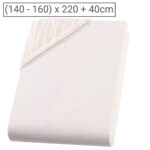 Wasser-/Boxspringbett Premium Qualitäts-Jersey Fixleintuch, natur, 160 x 220 cm
