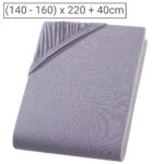 Wasser-/Boxspringbett Premium Qualitäts-Jersey Fixleintuch, grau, 160 x 220 cm