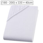 Wasser-/Boxspringbett Superb Qualitäts-Jersey Fixleintuch, weiss, 200 x 220 cm