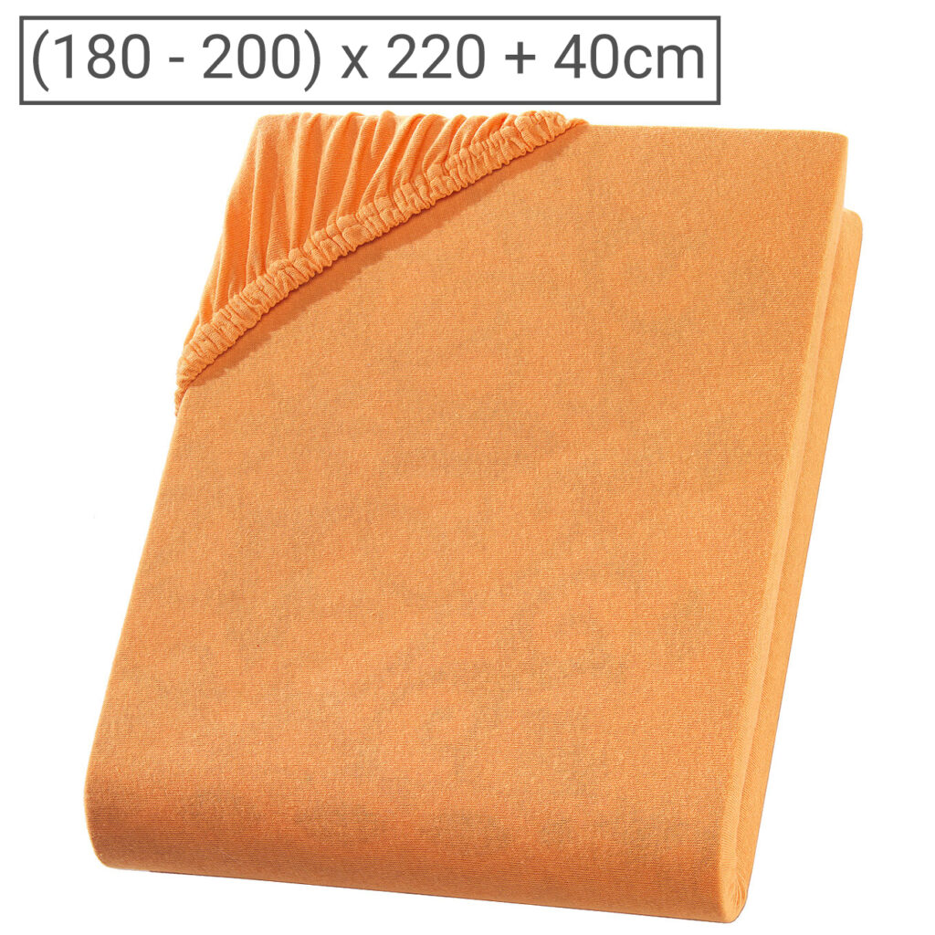 Wasser-/Boxspringbett Superb Qualitäts-Jersey Fixleintuch, orange, 200 x 220 cm